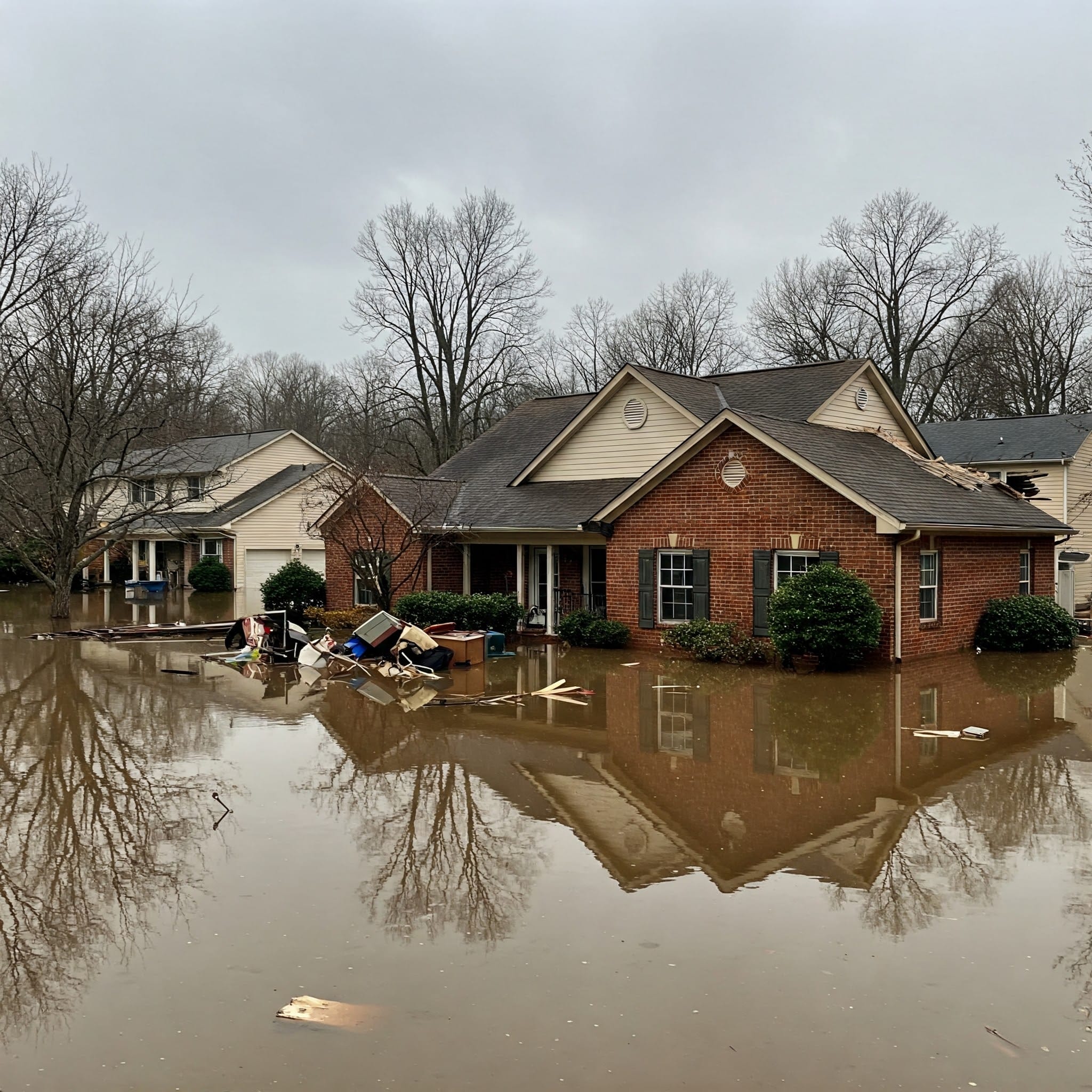 flooded house in atlanta